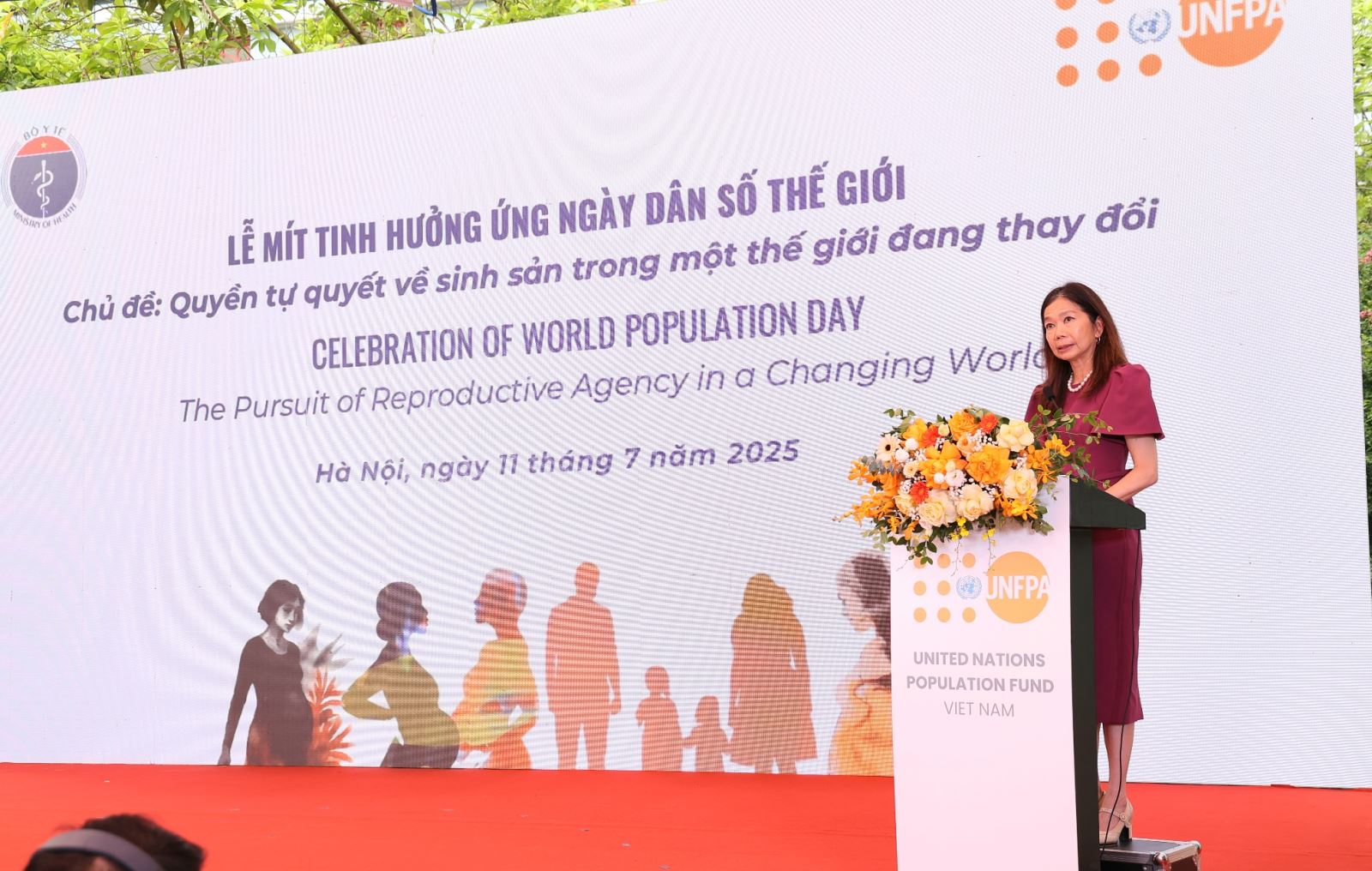 Bà Pauline Fatima Tamesis, Điều phối viên Thường trú Liên Hợp Quốc tại Việt Nam phát biểu.