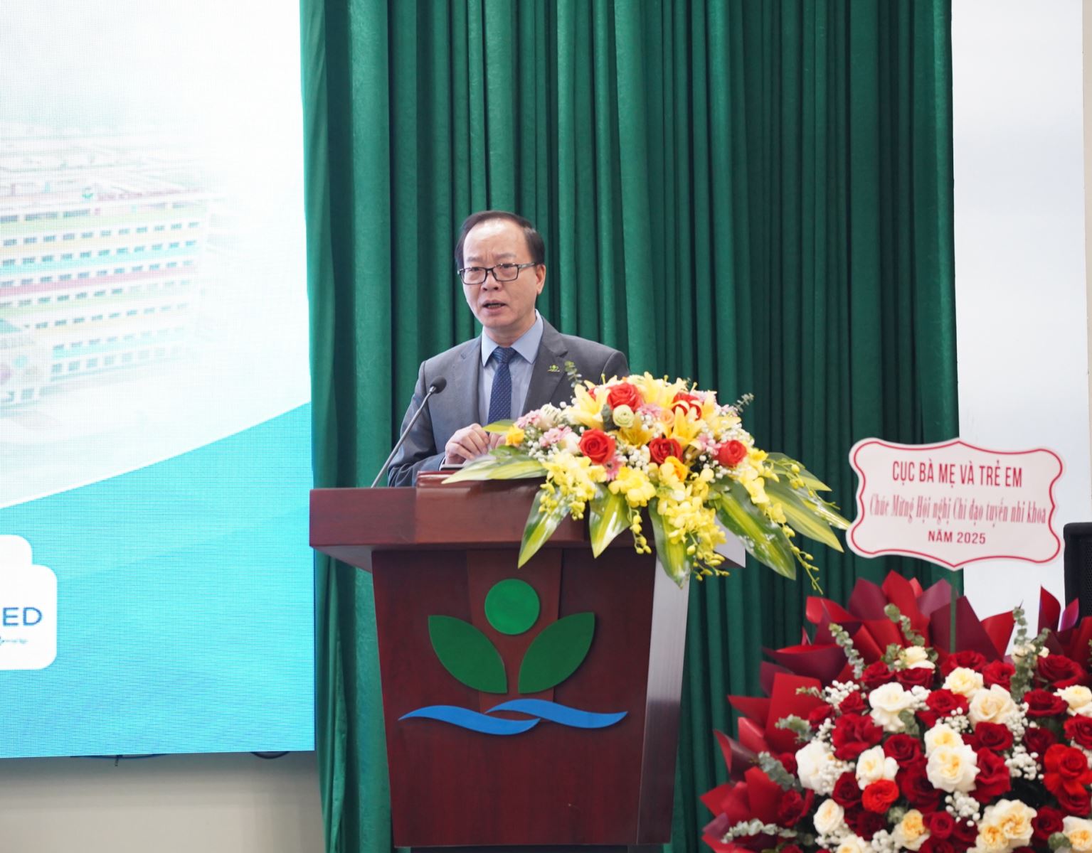 GS.TS Trần Minh Điển - Giám đốc Bệnh viện Nhi Trung ương, Chủ tịch Hội Nhi khoa Việt Nam phát biểu.