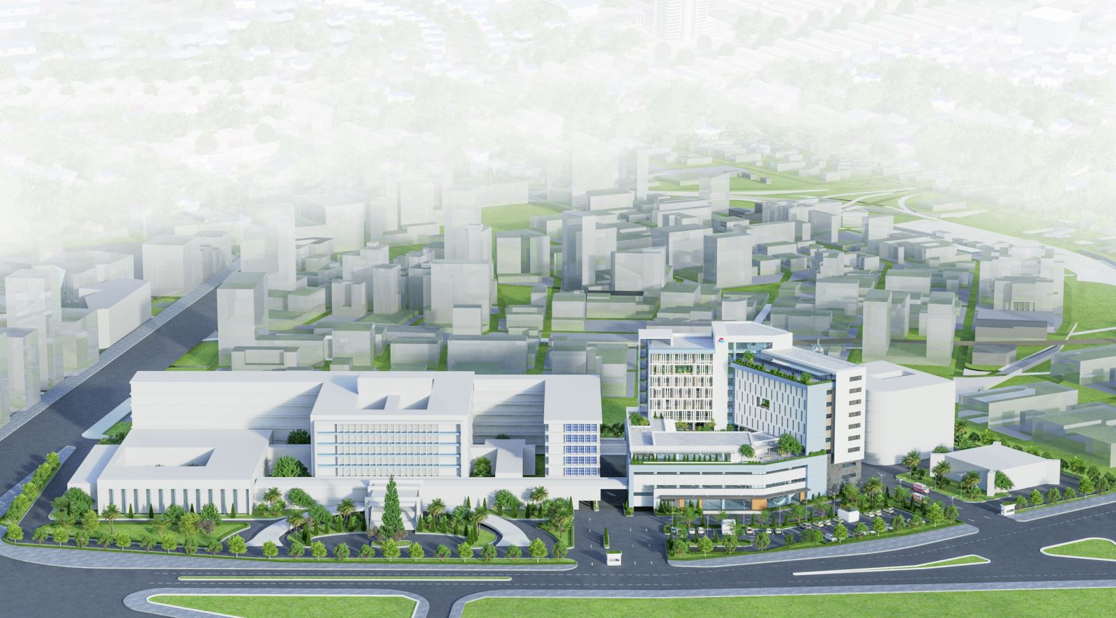 Dự án Trung tâm chăm sóc, khám và điều trị chất lượng cao cho cán bộ được xây dựng trong khuôn viên Bệnh viện Thống Nhất với tổng diện tích sàn lên tới 32.276,8 m².