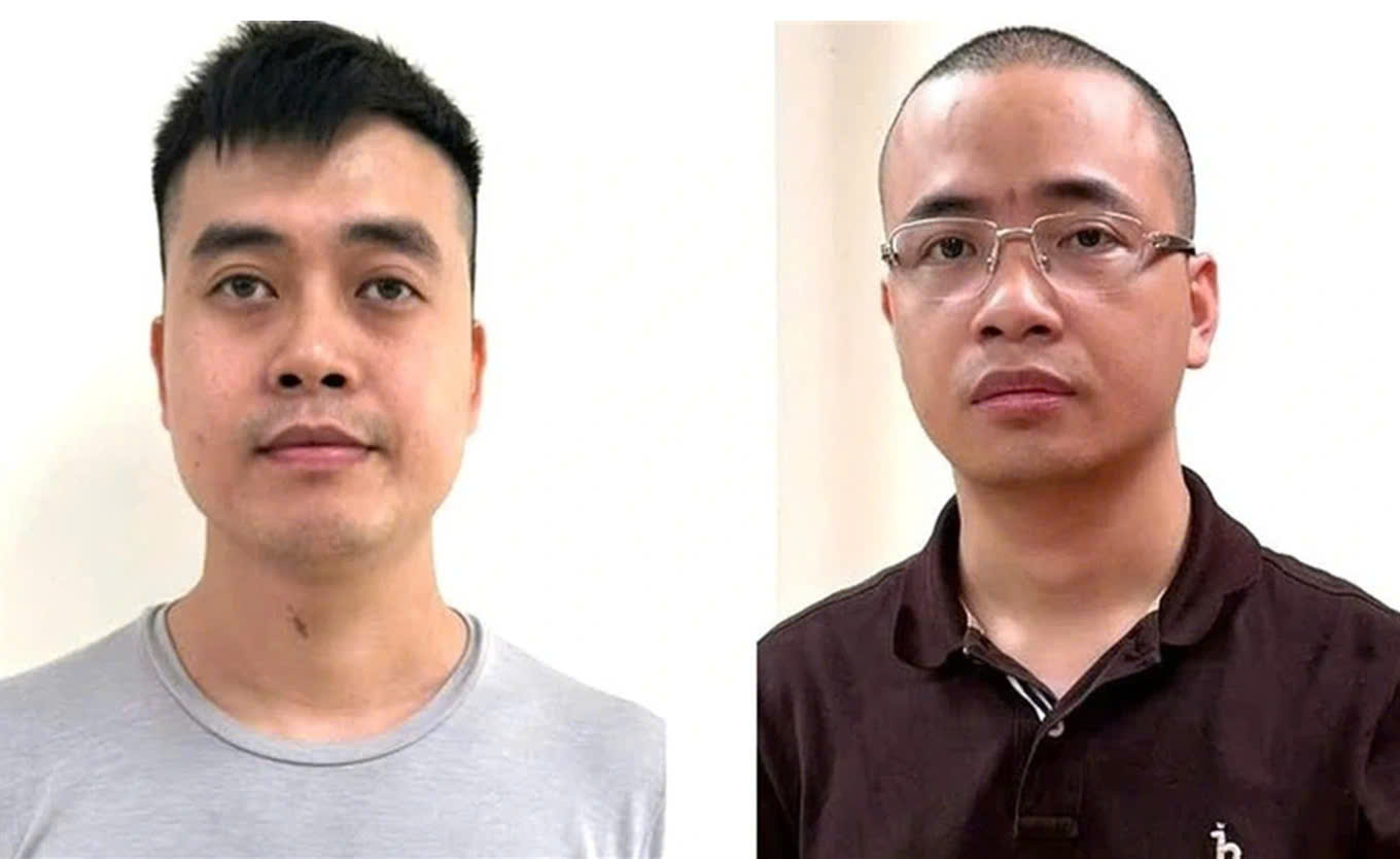 Bị cáo Hoàng Quang Thịnh (trái) và La Khắc Minh. Ảnh: Bộ Công an