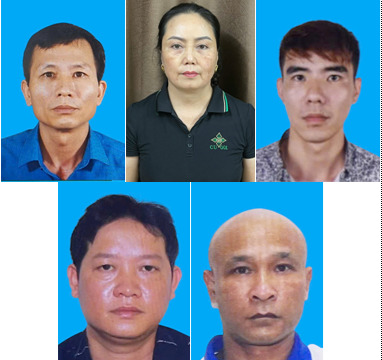 Các đối tượng liên quan vụ án. Ảnh: Cơ quan công an.